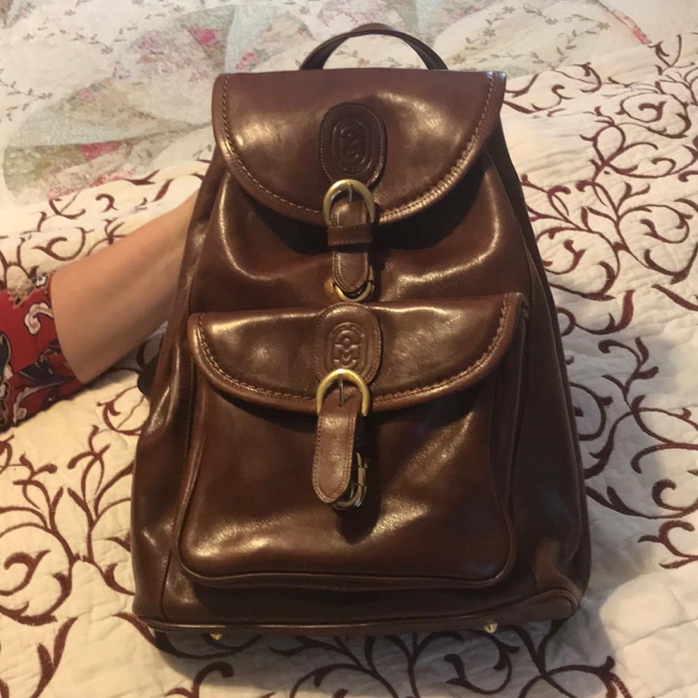 Marino Orlando brown leather backpack